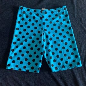 Blue polka dot spandex